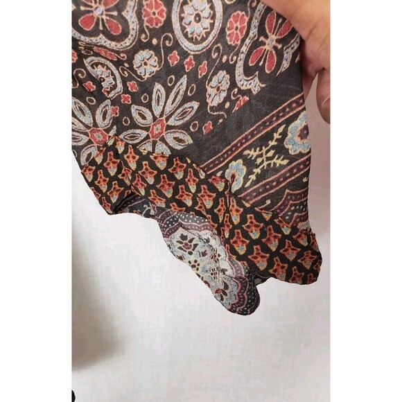 Soft Surroundings Large Cardigan Open‎ Front Floral Brown Sheer Lagenlook Fall - Picture 4 of 6